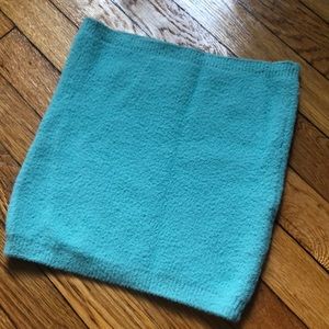 Zara Blue Knit Bandeau Top